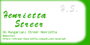 henrietta streer business card